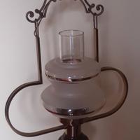 lampadario con ceppo in legno 