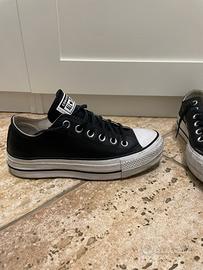 Converse all star platform pelle nere