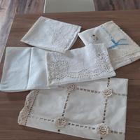 Set di 4 tovaglie pizzo a mano + 6 tovaglioli