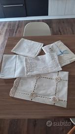 Set di 4 tovaglie pizzo a mano + 6 tovaglioli