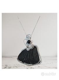collana con pietra e perla  naturale 