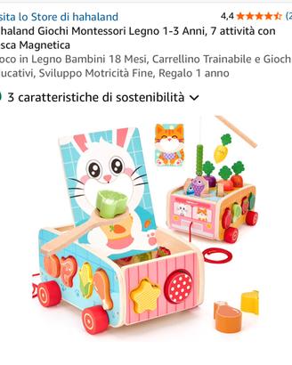 Giochi Montessori HAHALAND Legno 1-3 Anni