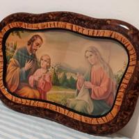  Quadretto Cornice Legno capoletto vintage sacra f