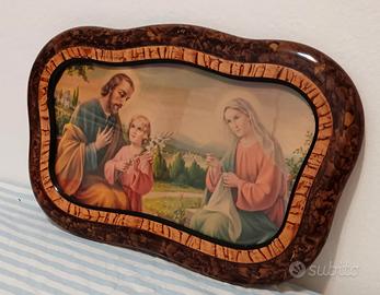  Quadretto Cornice Legno capoletto vintage sacra f