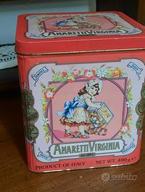 Scatola in latta vintage Amaretti Virginia 