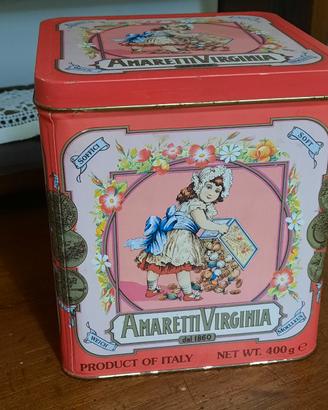 Scatola in latta vintage Amaretti Virginia 