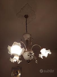 Lampadario a sospensione in ottone 