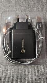 Caricabatterie USB da Parete 30 W/ 6A Max con cavo