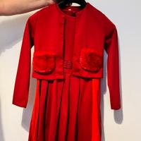 Set vestito e golfino rosso bambina taglia 10 anni