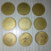 Lotto 9 Monete Italia 200 Lire