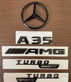 Loghi mercedes  logo  nero lucido stella emblema