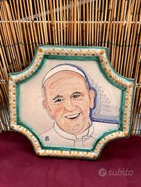 Piastrella dipinta a mano Papa Francesco