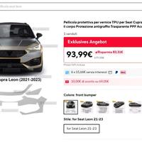 Pellicola PPF per Leon Cupra MK4