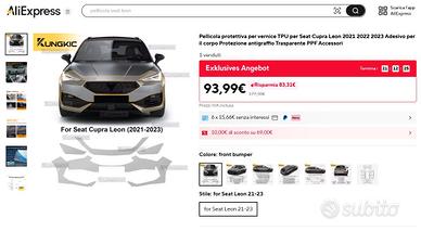 Pellicola PPF per Leon Cupra MK4