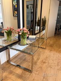 Tavolino IKEA in vetro e acciaio cromato 120x60 cm
