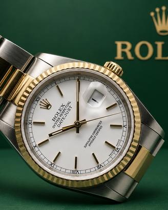 Rolex Datejust 16233 36mm White Dial Fluted Bezel