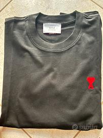 T shirt nera ami paris 100% cotone