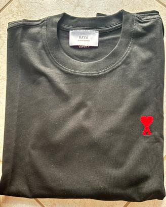 T shirt nera ami paris 100% cotone