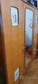Cameretta vintage anni '50 armadio,scrittoio,letto