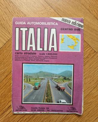 Carta Stradale Vintage Italia Centro Sud