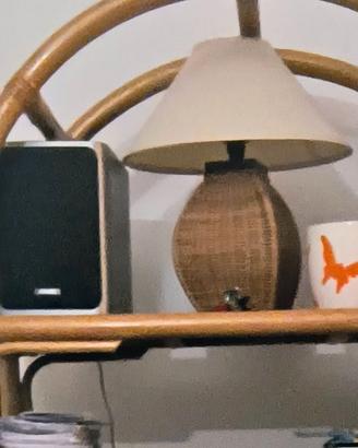 LAMPADA E VASO IN RATTAN