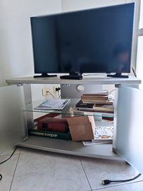 Mobile porta TV moderno con ante in vetro satinato