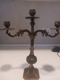 2 portacandele in ottone 