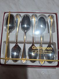 cucchiaini  da caffè con inserti in oro