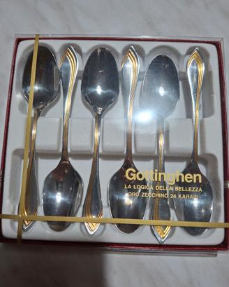 cucchiaini  da caffè con inserti in oro