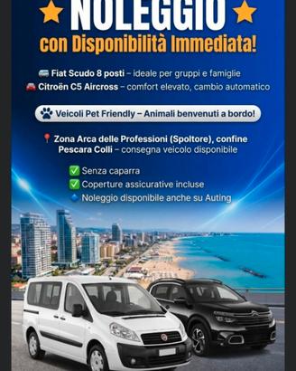 NOLEGGIO ABRUZZO Scudo 8 posti e C5 aircros 5 post