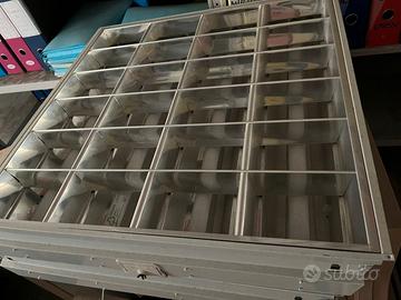 Plafoniere totale 10 neon da ufficio 60x60