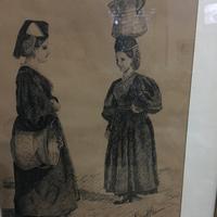 Disegno a china- donne di Scanno 1930