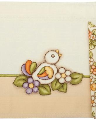 set due tagliette tovaglioli thun uccellino fiori 
