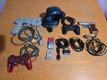 Play station 1 - joystick + memory card + cavi