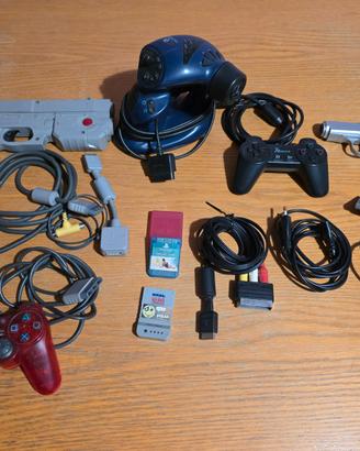 Play station 1 - joystick + memory card + cavi