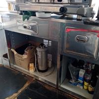 mobili acciaio inox per macchina caffè +credenza