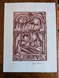 Incisione Angelo Baldaccini - Natività 