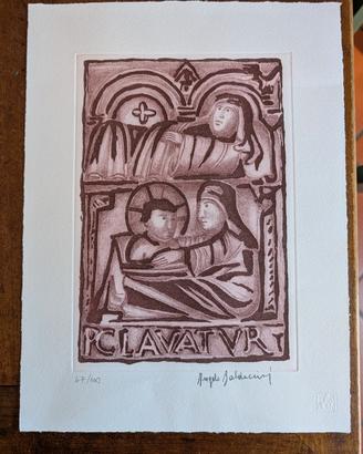 Incisione Angelo Baldaccini - Natività 