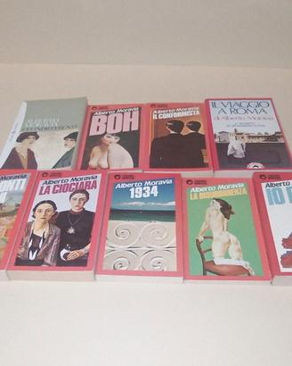 Alberto Moravia, nove libri Tascabili Bompiani.