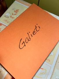 Scarpe Galieti blu metallizzato con tacco- NUOVE 