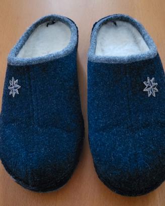 Pantofola Schawos in feltro, da donna, colore blu 