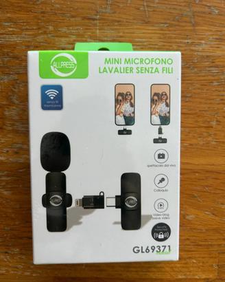 Mini Microfono Lavalier Wireless Senza Fili per Sm