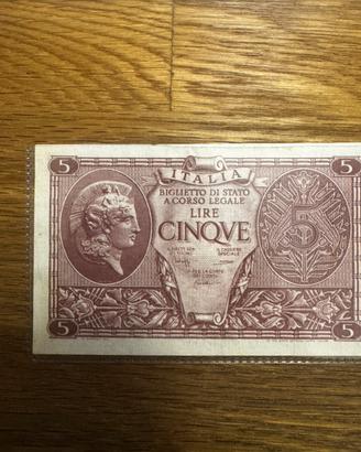 5 Lire Atena Elmata 23/11/1944