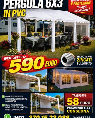 Copertura pergola 6x3 Completo gazebo caravan 