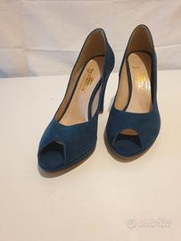 scarpe con tacco  10 n.37  materiale camoscio