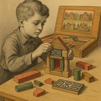 Antico set costruzioni “lego” baukasten anni 20 30