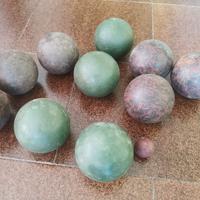 10 bocce in legno e boccino anni 70 vintage gioco
