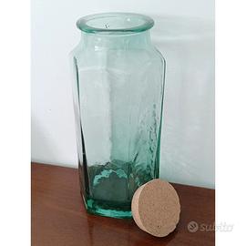 Vaso vintage in vetro con tappo di sughero 