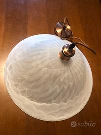 Lampadario vetro murano bianco