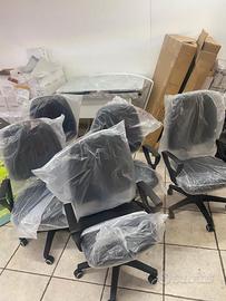 5 sedie ufficio con ruote nuove